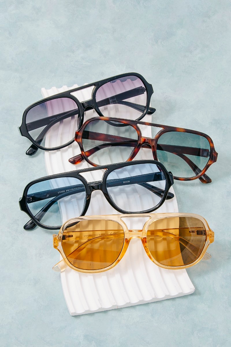 Thin Acetate Bridge Sunglasses Set