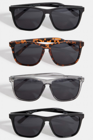 Tortoise Square Frame Sunglasses Set