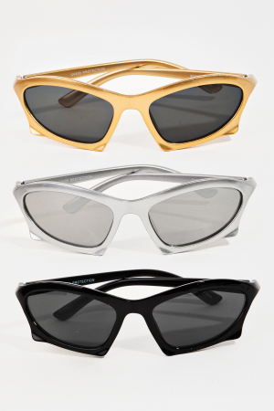 Tortoise Wide Oval Sunglasses Set