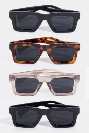 Bulky Tortoise Square Sunglasses Set