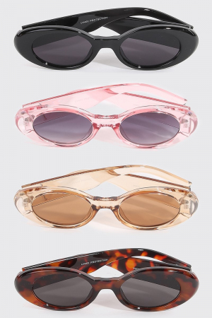 Tortoise Oval Frame Sunglasses Set
