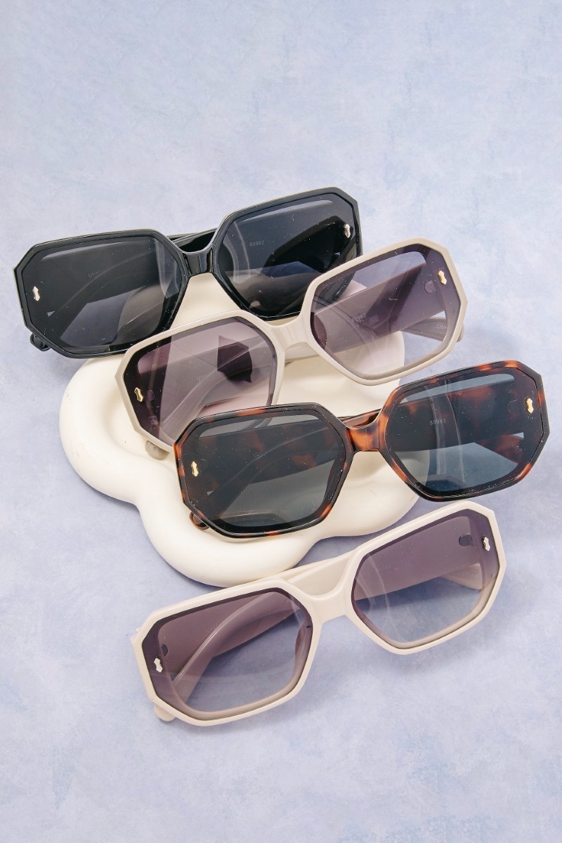 Thin Geometric Frame Sunglasses Set