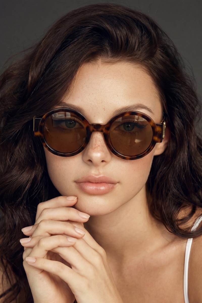 Round Acetate Sunglasses Set