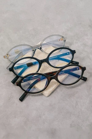 Oval Blue Light Filter Sunglasses Set