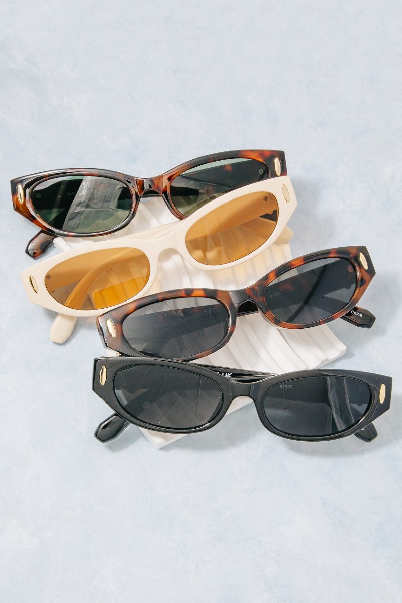 Acetate Rectangle Lens Sunglasses Set