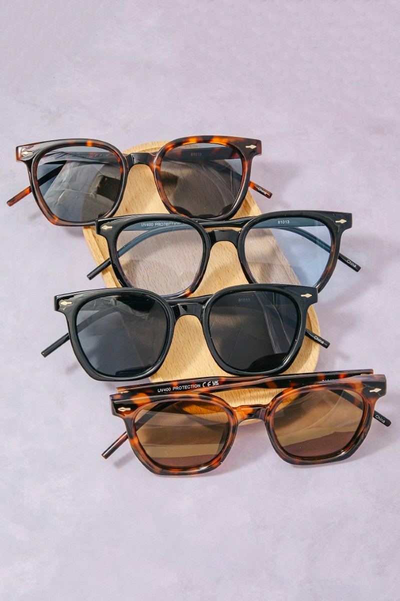 Round Acetate Frame Sunglasses Set