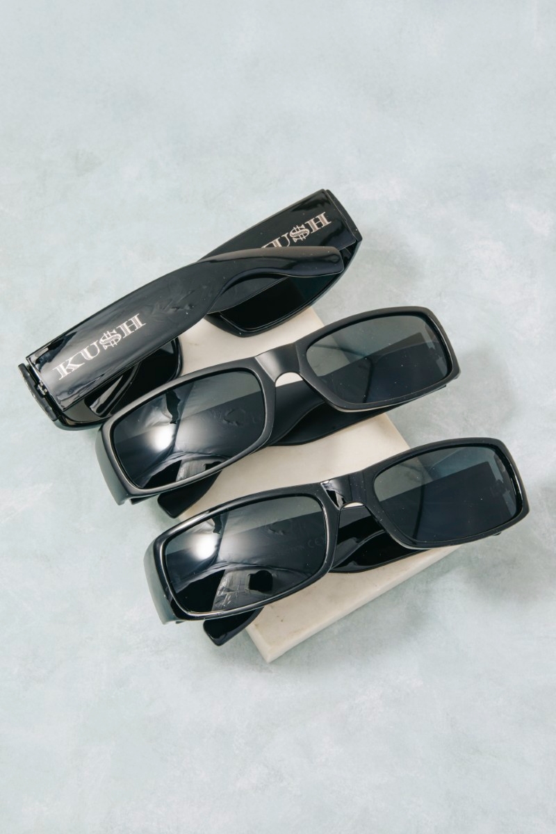 Assorted Black Rectangle Frame Sunglasses Set