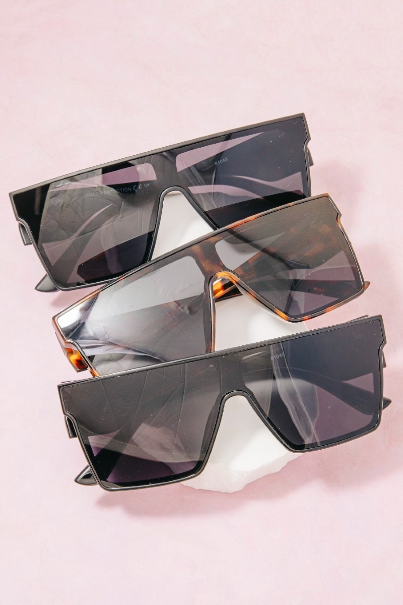 Assorted Oversized Square Shield Sunglasses Set