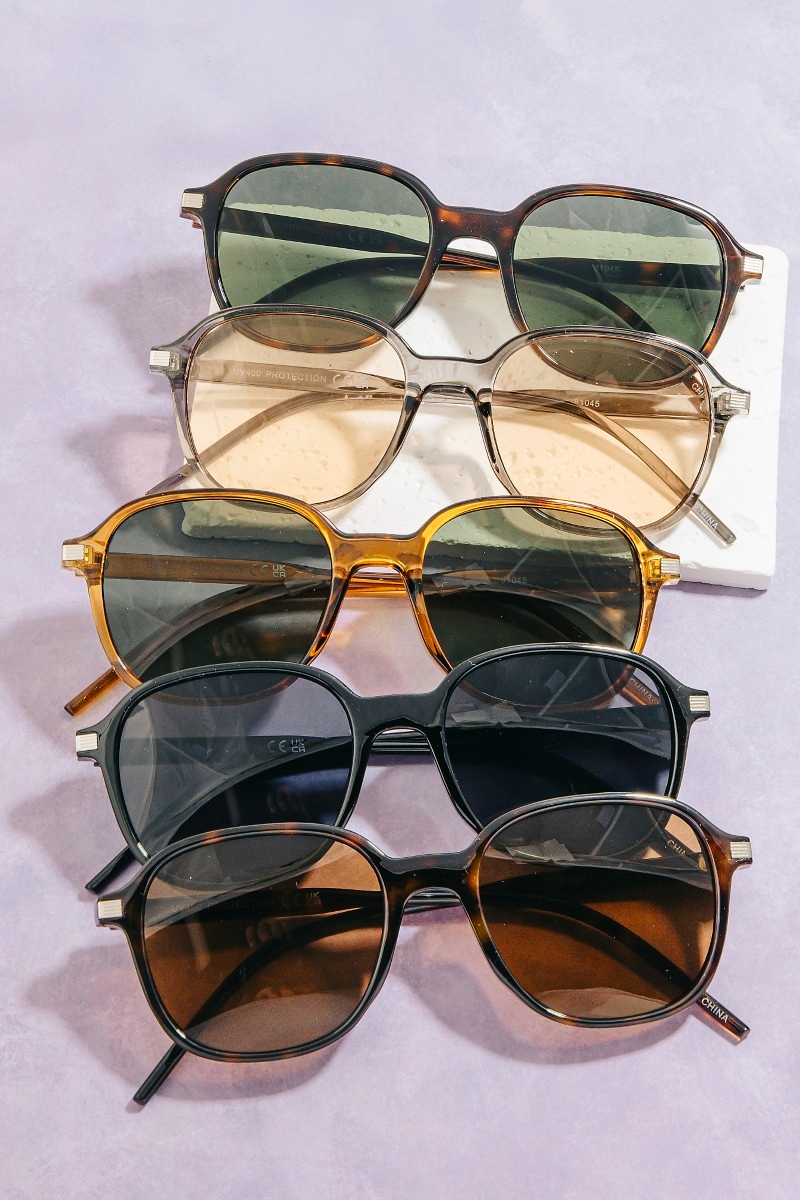 Assorted Square Double Bridge Sunglasses Set