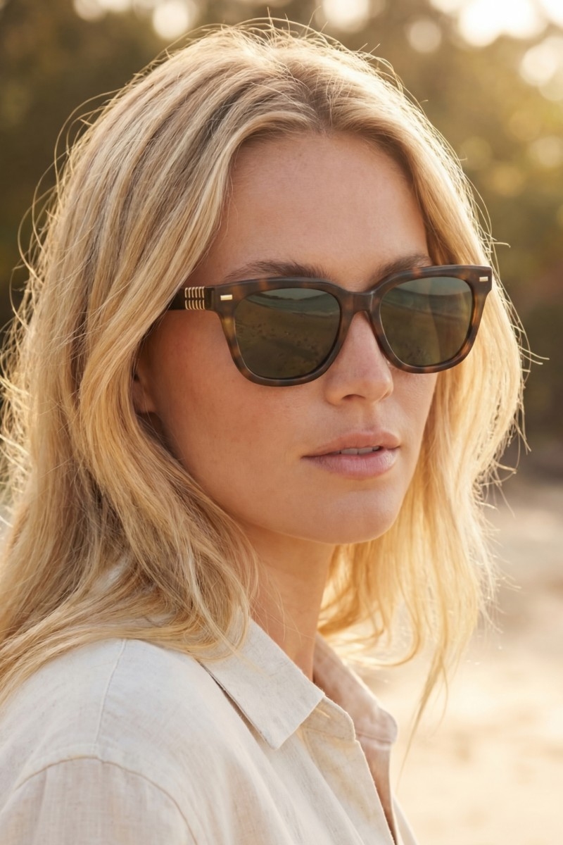 Gold Accent Bold Square Frame Sunglasses Set