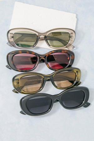 Chunky Oval Wrap Sunglasses Set