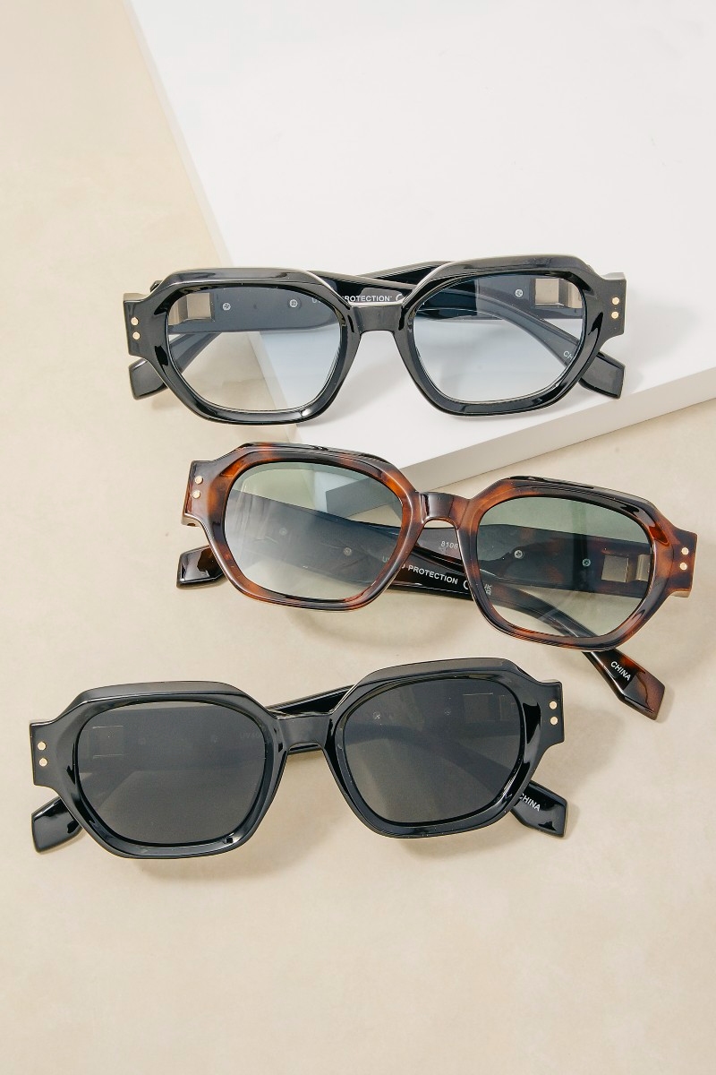 Bold Geometric Acetate Sunglasses Set