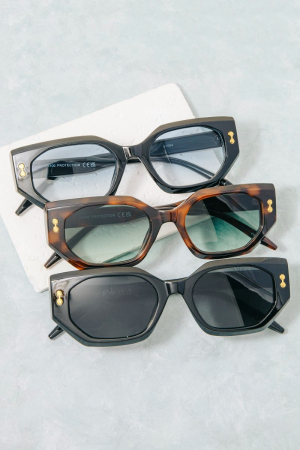 Slim Angular Cat Eye Sunglasses Set