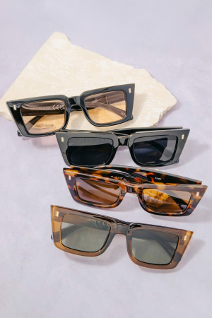 Thick Rectangle Square Sunglasses Set