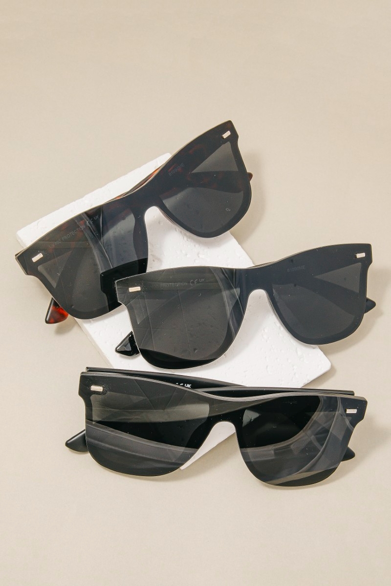 Assorted Acetate Frame Shield Sunglasses Set
