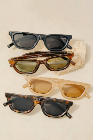 Wide Cat Eye Rectangle Sunglasses Set