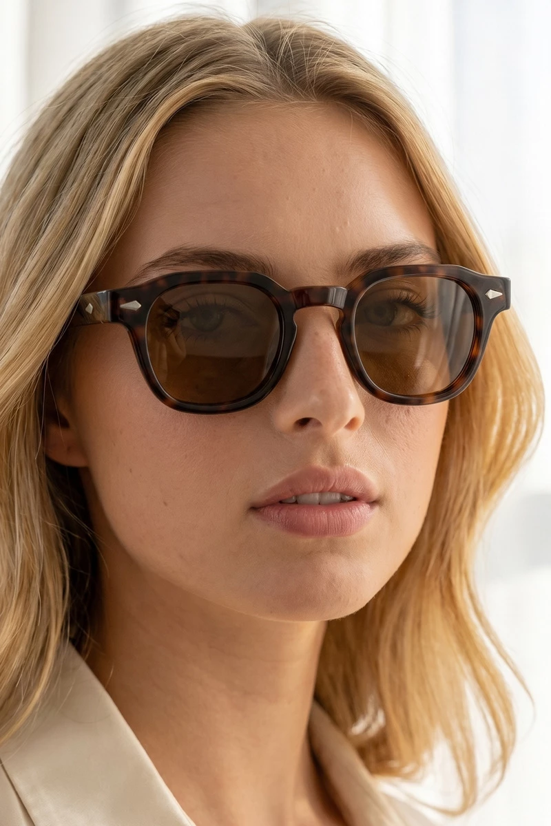 Bold Rounded Frame Tinted Sunglasses