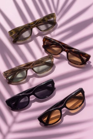 Retro Oval Cutout Bridge Tinted Sunglasses