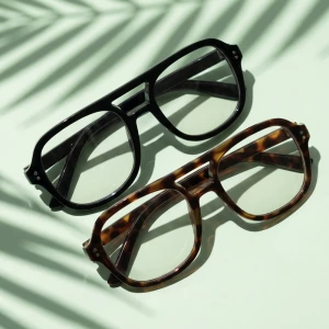 Vintage Double Bridge Clear Lens Aviator Glasses