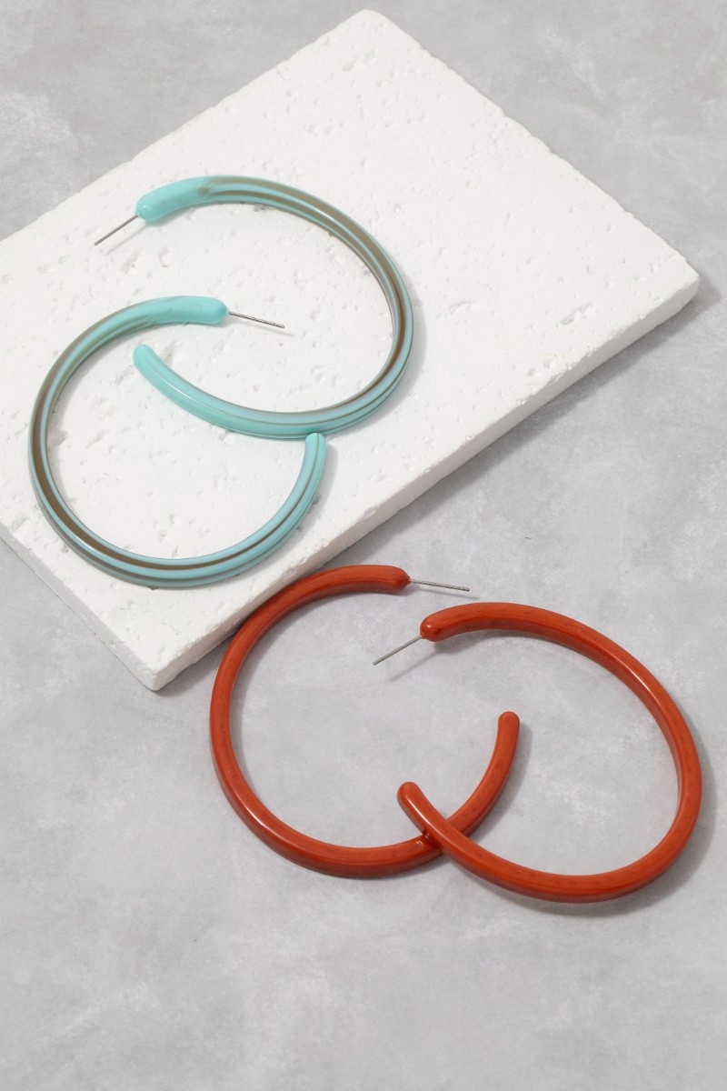 Resin Large Hoop Earrings