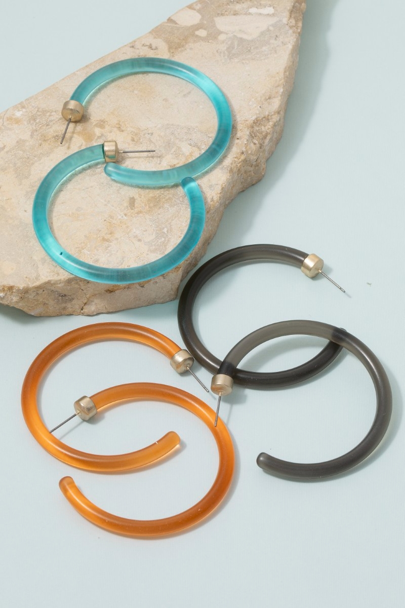 Oversized Gold Post C-Hoop Earrings