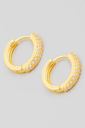 Pave Mini Huggie Earrings