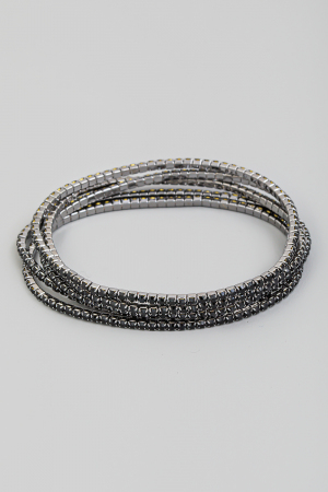 Five Piece Rhinestone Stretch Bracelet Set