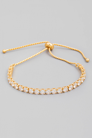 Pave Rhinestone Adjustable Bracelet