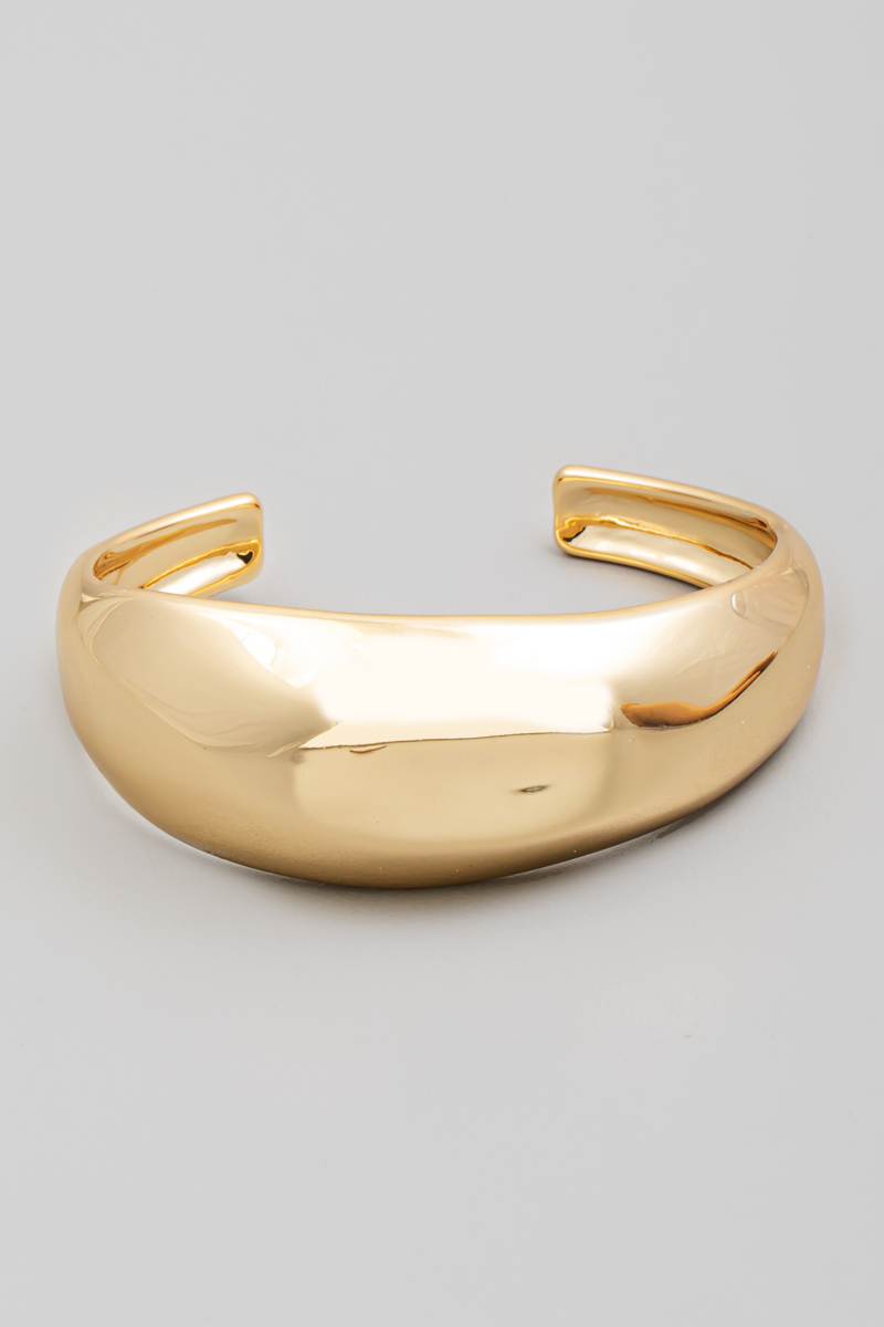 Wide Rounded Metallic Cuff Bracelet