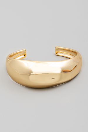 Wide Rounded Metallic Cuff Bracelet