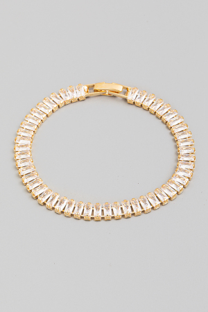 Cubic Zirconia Baguette Chain Bracelet