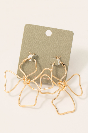 Metallic Wire Flower Drop Earrings