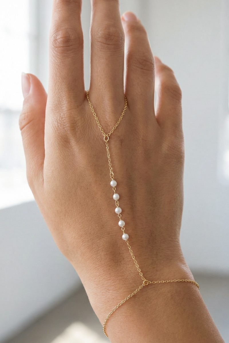 Pearl Beads Intricate Hand Chain
