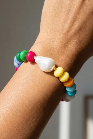 Chunky Rondelle Bead Stretch Stacking Bracelet