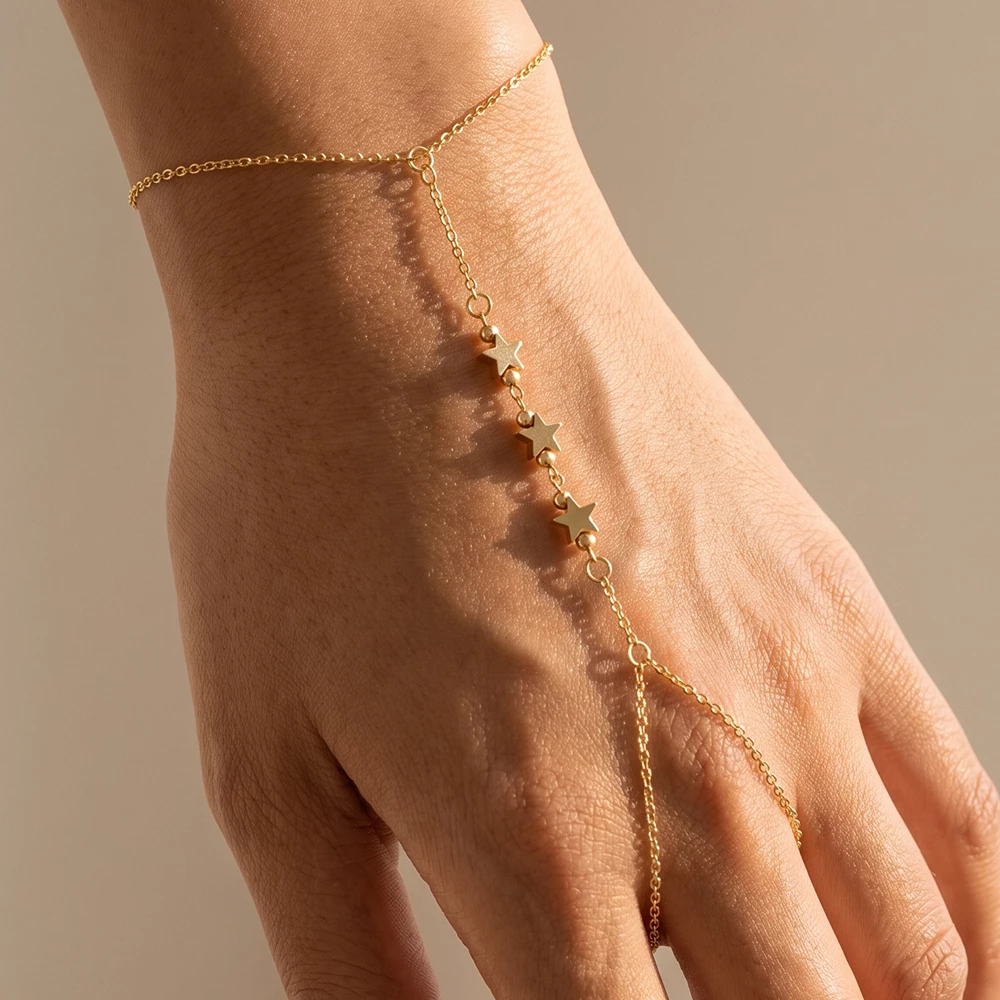 Dainty Star Station Hand Chain Bracelet