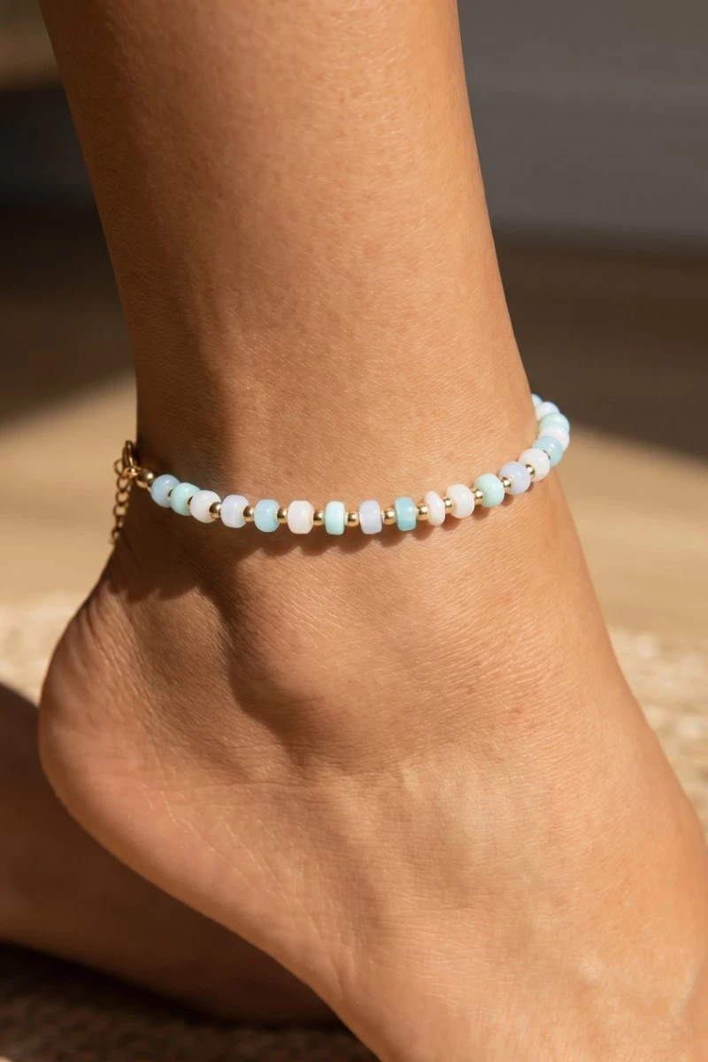 Colorful Rondelle Bead Stretch Beaded Anklet