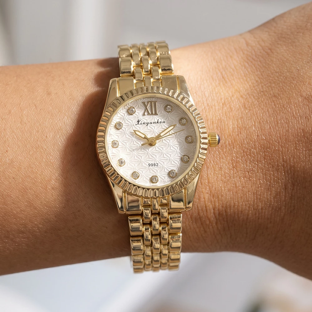 Fluted Bezel Panther Link Bracelet Watch