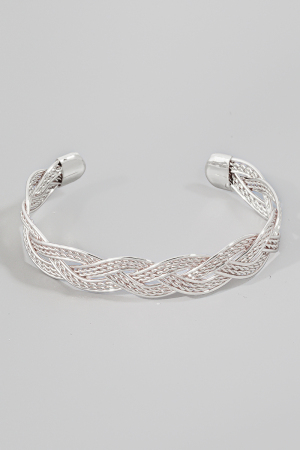 Metallic Chain Twist Cuff Bracelet