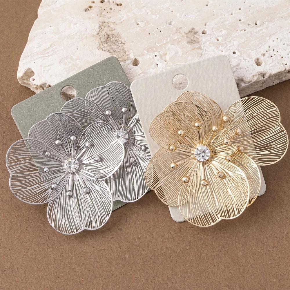 Filigree Flower Statement Stud Earrings