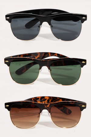 Half Rim Tortoise Sunglasses Set