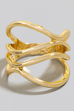 Layered Multi Strand Open Band Ring