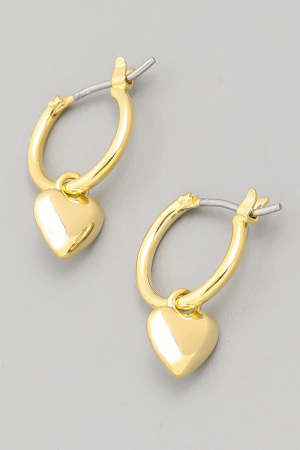 Gold Dipped Mini Heart Drop Earrings