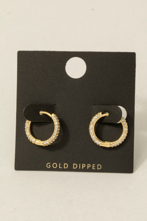 Mini Cz Pave Huggie Earrings
