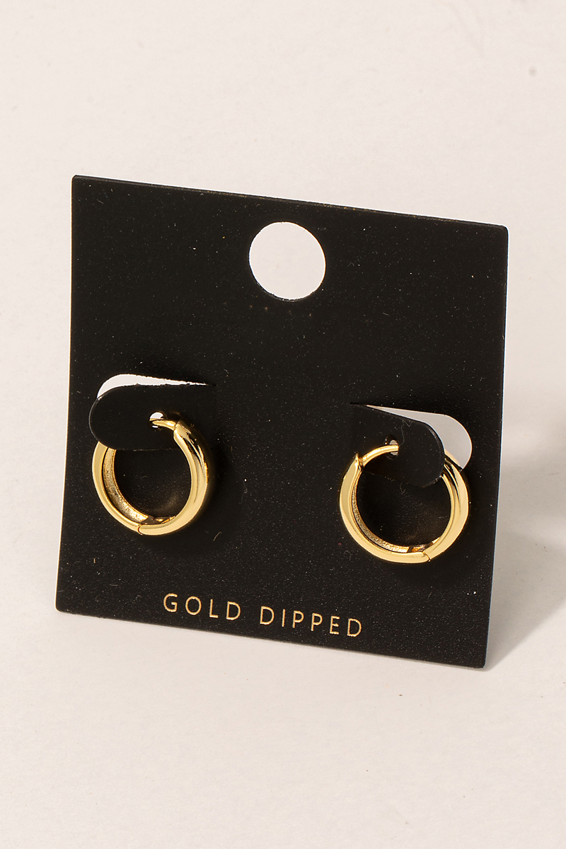 Gold Dipped Mini Hoop Huggie Earrings