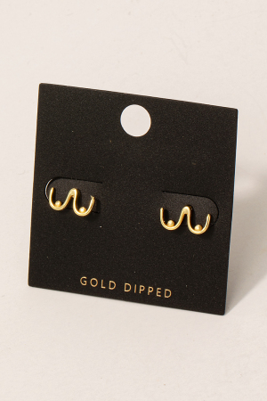 Gold Dipped Breast Outline Stud Earrings