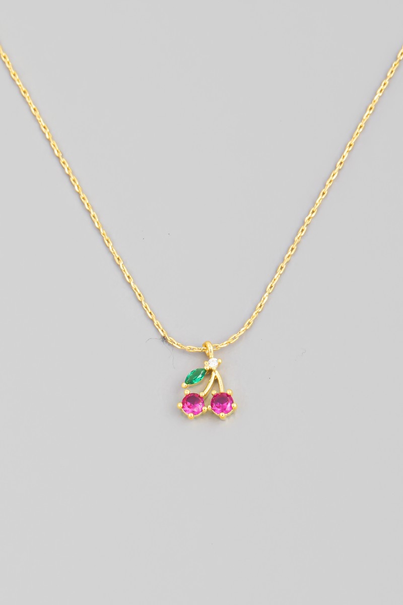 Dainty Chain Mini Cherry Pendant Necklace