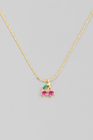 Dainty Chain Mini Cherry Pendant Necklace