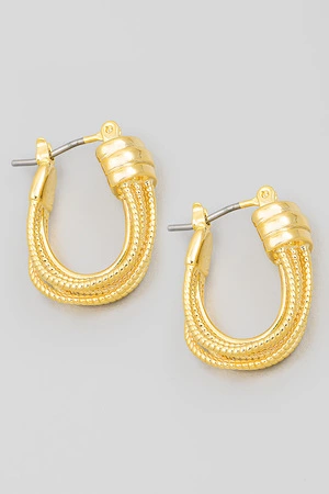 U Shape Rope Hoop Earrings