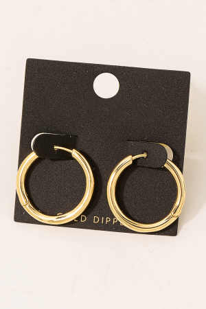 Gold Dipped Huggie Hoop Earrings