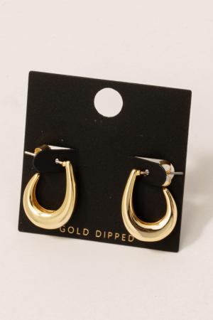 Curved Oval Cutout Hoop Earrings